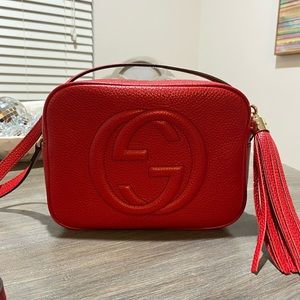 Red GUCCI SOHO DISCO BAG